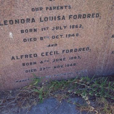 FORDRED Alfred Cecil 1863-1948 &amp; Leonora Louisa 1862-1948