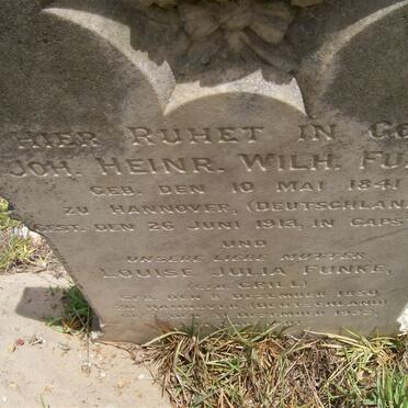 FUNKE J.H.W. 1841-1913 &amp; Louise Julia CRILL 1850-1922