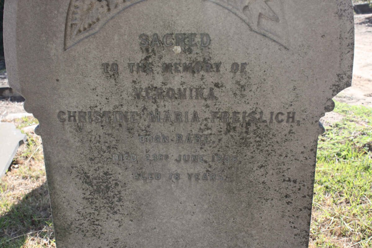 FREISLICH Veronika Christina Maria nee RABE -1906
