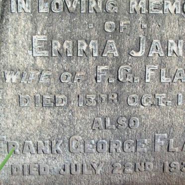 FLATT Frank George  -1933 &amp; Emma Jane  -1911