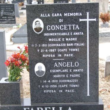 FARELLA Angelo 1910-1996 &amp; Concetta 1911-1987