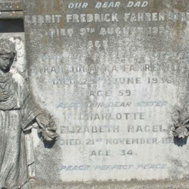 FAHRENFORT Gerrit Frederick -1935 &amp; Sarah Johanna -1936 :: NAGEL Charlotte Elizabeth -1935