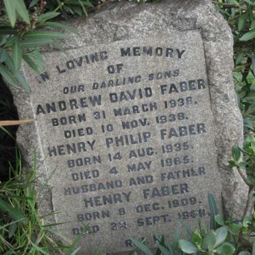FABER Henry 1909-196? :: FABER Philip 1935-1965 :: FABER Andrew David 1938-1938