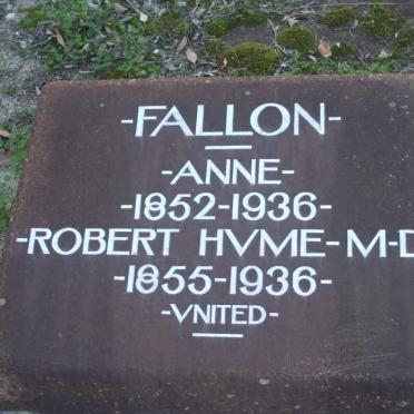 FALLON Robert Hume 1855-1936 &amp; Anne 1852-1936