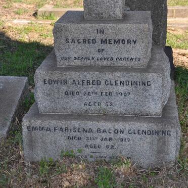 GLENDINING Edwin Alfred -1907 &amp; Emma Parisena Bacon -1917