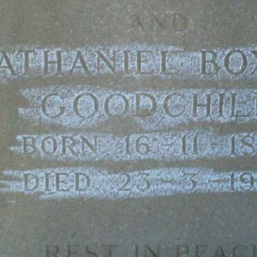 GOODCHILD Nathaniel Boxall 1874-1970 &amp; Martha Florence Mary FRAY 1879-1930 