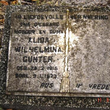 GUNTER Alida Wilhelmina  1915-1973