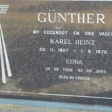 GUNTHER Karel Heinz 1907-1970 &amp; Edna 1926-2003