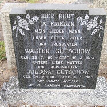 GUTSCHOW Walter 1901-1983 &amp; Juliana 1906-1986