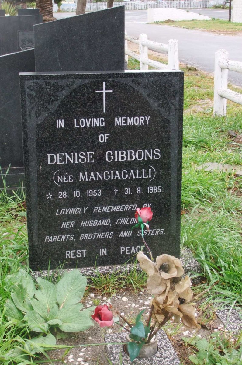 GIBBONS Denise nee MANGIAGALLI 1953-1985