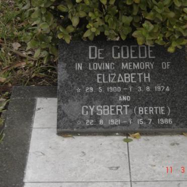 GOEDE Gysbert, de 1921-1986 &amp; Elizabeth 1900-1974
