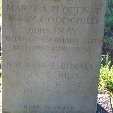 GOODCHILD Nathaniel Boxall 1874-1970 &amp; Martha Florence Mary FRAY 1879-1930