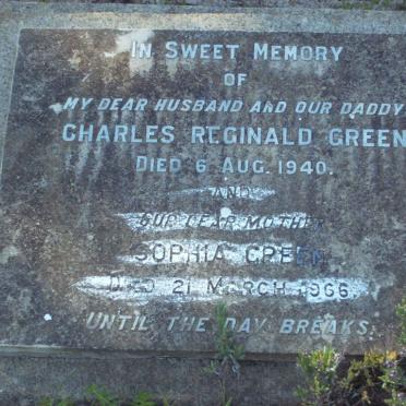 GREEN Charles Reginald  -1940 &amp; Sophia  -1966