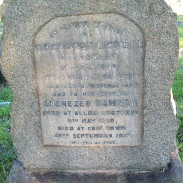 GRIEVE Margaret E. nee RAMSEY -1929 :: RAMSEY Ebenezer ?-1935