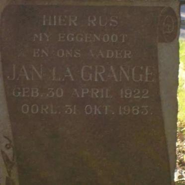 GRANGE Jan, la 1922-1963