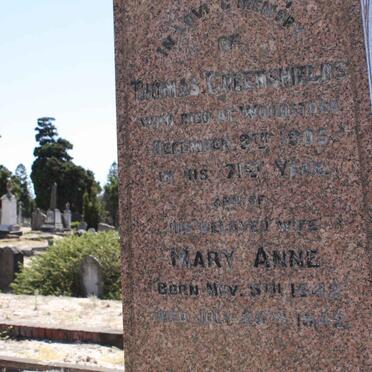 GREENSHIELDS Thomas -1905 &amp; Mary Anne 1842-1942