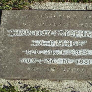 GRANGE Christian Stephanus, la 1882-1961
