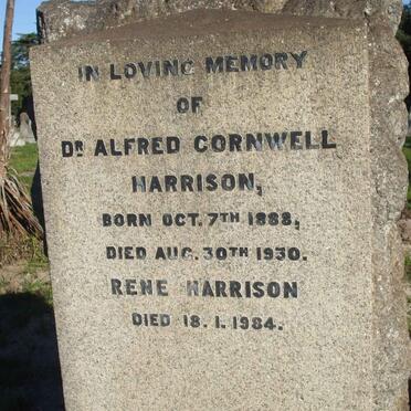 HARRISON Alfred Cornwell 1888-1930 &amp; Rene -1984