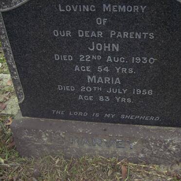 HARVEY John -1930 &amp; Maria -1956