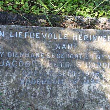 HARDING Jacobus Petrus -1947