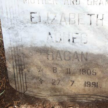HAGAN Elizabeth Agnes 1905-1991