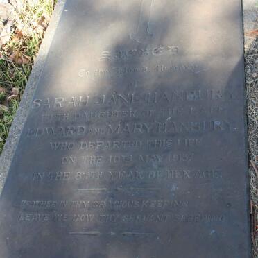 HANBURY Sarah Jane -1915