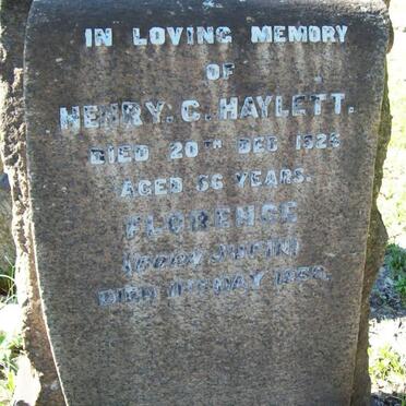 HAYLETT Henry C. -1925 &amp; Florence JUPIN -1952