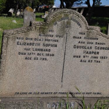 HARPER Douglas George -1957 &amp; Elizabeth Sophia LOMBARD -1950