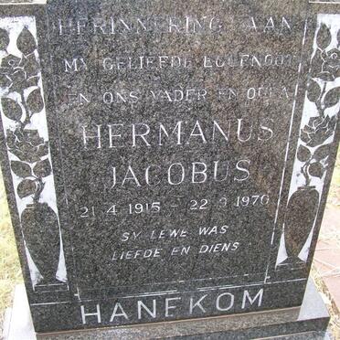 HANEKOM Hermanus Jacobus 1915-1970