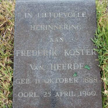 HEERDE Frederik Koster, van 1888-1960