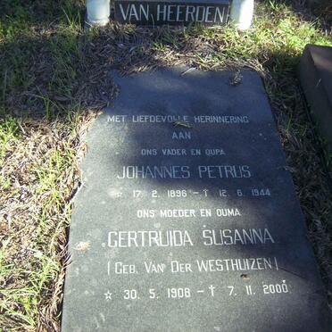 HEERDEN Johannes Petrus, van 1896-1944 &amp; Getruida Susanna VAN DER WESTHUIZEN 1908-2000