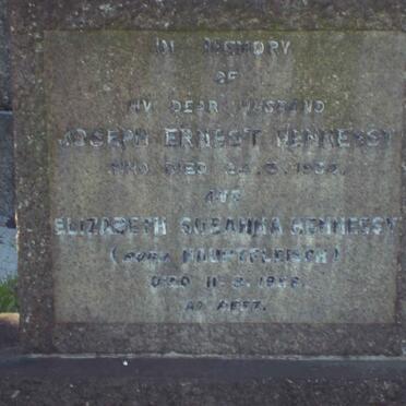 HENNESSY Joseph Ernest  -1934  &amp; Elizabeth HAUPTFLEISCH 19?6