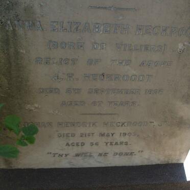 HECKROODT :: DE VILLIERS