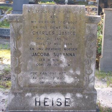 HEISE Charles James 1917-1968 &amp; Jacoba Susanna 1916-1974