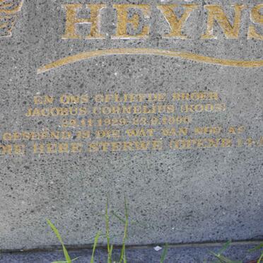 HEYNS Jacobus Cornelius 1894-1986 &amp; Johanna Maria 1896-1987 :: HEYNS Jacobus Cornelius 1929-1990