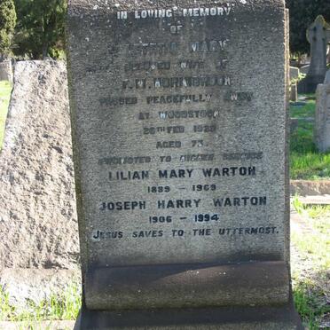 HORNIBROOK Letetia Mary -1929 :: WARTON Lilian Mary 1889-1969 :: WARTON Joseph Harry 1906-1994