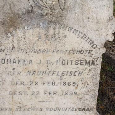HOITSEMA Johanna nee HAUPTFLEISCH 1869-1899