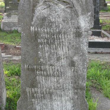 HUDSON Margareta nee LAVAGNA -1914 :: HUDSON Maurice George 1914-1915 :: LAVAGNA Ernest Henry Frank 1884-1916