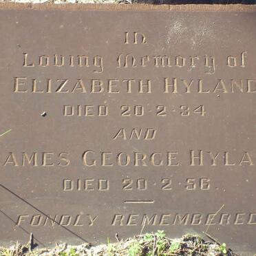 HYLAND James George   -1956 &amp; Elizabeth  -1934