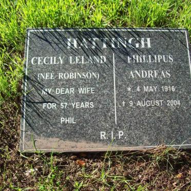 HATTINGH Phillippus Andreas 1916-2004 &amp; Cecily Leland ROBINSON