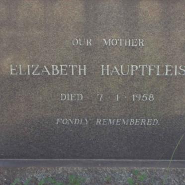 HAUPTFLEISCH Elizabeth  -1958