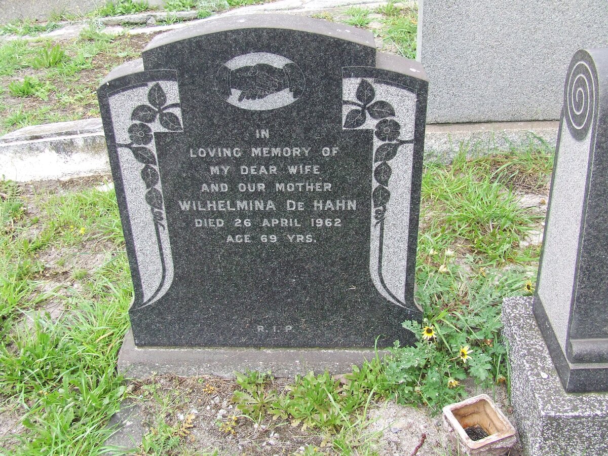 HAHN Wilhelmina, de  -1962