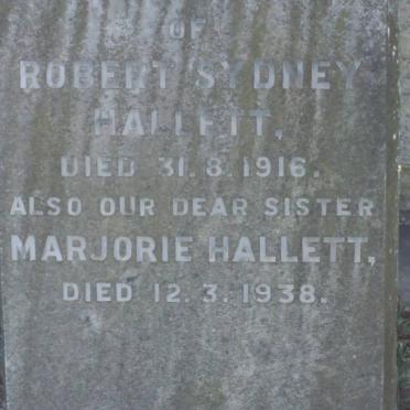 HALLETT Robert Sydney -1916 :: HALLETT Marjorie -1938