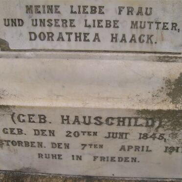 HAACK Dorathea nee HAUSCHILD 1845-1917