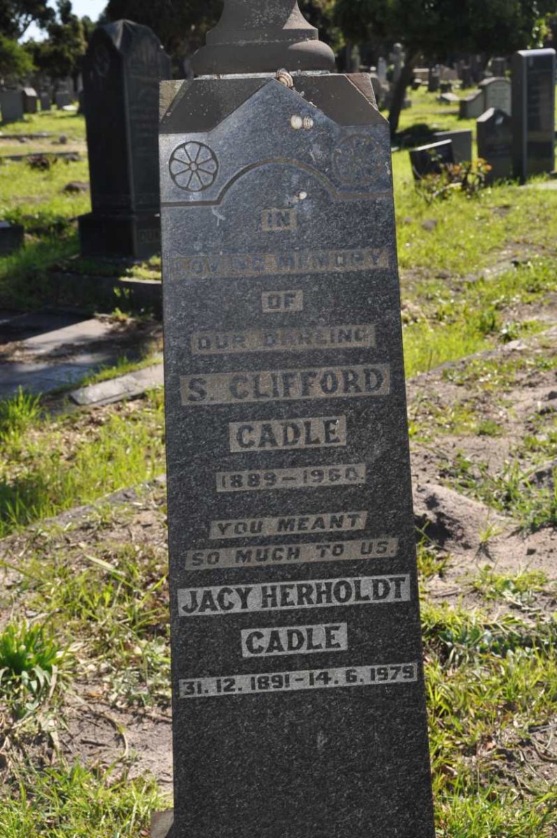 CADLE S. Clifford 1889-1950 &amp; Jacy HERHOLDT 1891-1979