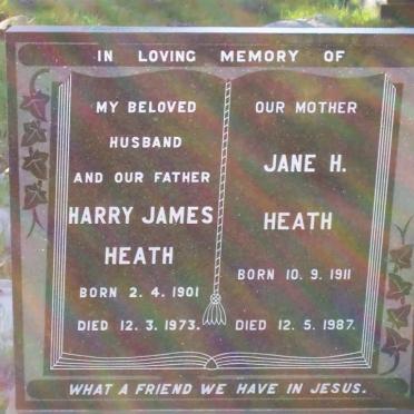 HEATH Harry James 1901-1973 &amp; Jane H. 1911-1987