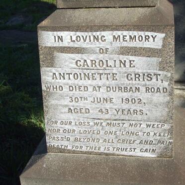 GRIST Caroline Antoinette -1902 