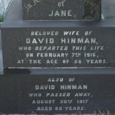 HINMAN David -1917 &amp; Jane -1916
