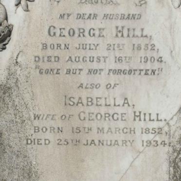 HILL George 1852-1904 &amp; Isabella 1852-1934