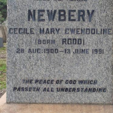 NEWBERY Cecile Mary Gwendoline nee ROOD 1900-1991